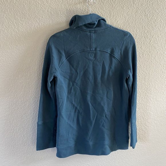LULULEMON Sweatshirt Womens 4 Blue Teal To You Tunic Submarine Turtleneck - Picture 2 of 10